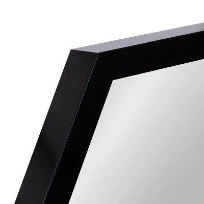 Laverty 24" x 26" Modern Hexagon Black Framed Wall Mirror