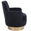 Okak Modern Swivel Barrel Accent Chair, Round Barrel Chairs with Gold Stainless Steel Base, for Living Room Bedroom - 4 of 4