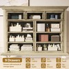 Dresser for Bedroom, Farmhouse Dresser with 9 Drawer, Chest of Drawer with Wooden Legs for Bedroom, Living Room, Hallway - 4 of 4