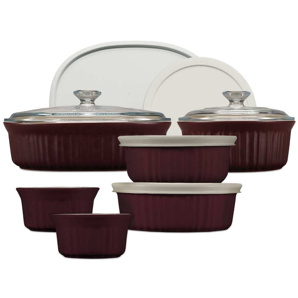 Photos - Bakeware CorningWare French Colors 12pc Ceramic  Set - Cabernet: Ramekin & Baking Dishes, Dishwasher-Safe, 1 Year Warranty