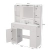 Angel Sar Makeup Vanity Desk with Mirror and Lights, Dressing Table with 3 Color Lighting - 3 of 4
