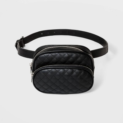 quilted black fanny pack