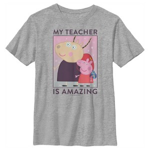 Boy's Peppa Pig Madame Gazelle My Teacher is Amazing T-Shirt - 1 of 4