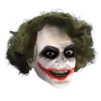 Joker 3/4 Vinyl Mask with Hair - One Size