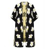 Memoi Women's Daisy Cozy Knit Wearable Throw Robe Black One Size - 4 of 4