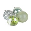 National Tree Company First Traditions Christmas Tree Ornaments, Glittery White, Silver, and Teal Ball Assortment, Set of 9 - 3 of 4