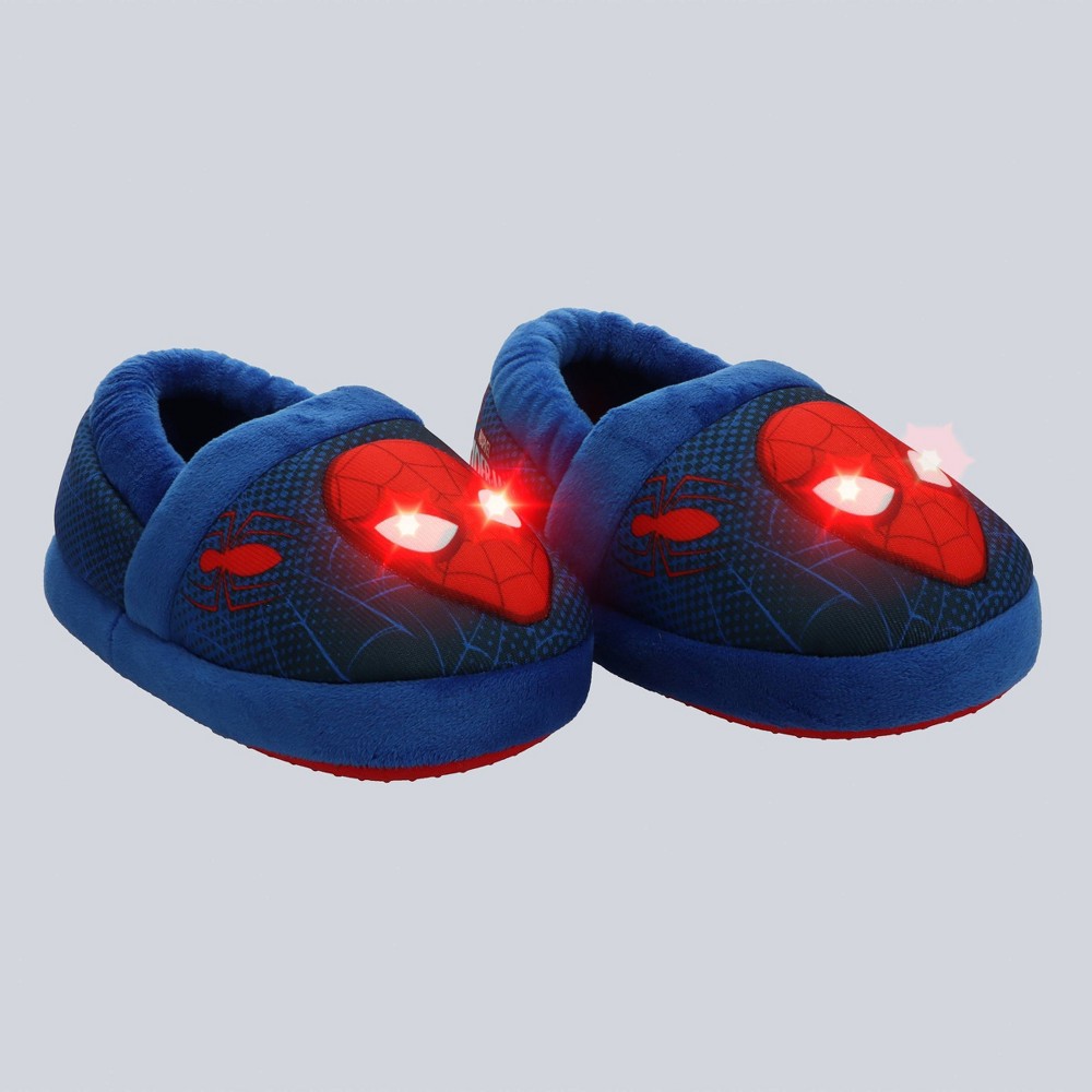 Size XL Toddler Boys' Marvel Spider-Man Light Up Slippers - Blue XL