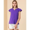INSPIRE CHIC Women's Work Business Casual Plain Cap Sleeve Blouse - 2 of 4