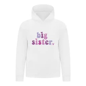 Everyday Kids Big Sister Girls Pullover Hoodie – Cute Colorful Sibling Sweatshirt - 1 of 4