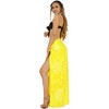 LA LEELA Women's Summer Bikini Wraps Beach Wrap Swimwear Sarong Cover up Skirt Bathing suit Swimsuit Pareo for Women One Size Gold, Sun - 3 of 4