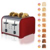 Kenmore 4-Slice Toaster, Dual Controls, Wide Slot - Red Stainless Steel: Defrost Option, 1400W, Crumb Tray, 2-Year Warranty - 4 of 4
