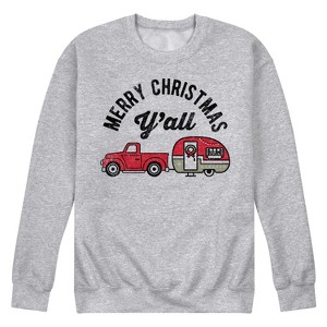 Men's - Instant Message - Merry Christmas Y'all Graphic Fleece Sweatshirt - 1 of 4