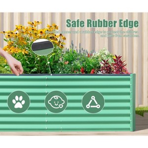 Syemin Metal Deep Root Planter Box Outdoor, Galvanized Garden Bed, or Vegetables, Flowers, Herbs, and Succulents, Green, 70.78"*35.43"*23.62" - 1 of 4