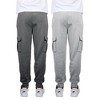 Blue Ice Apparel Men's Heavyweight Fleece-Lined Cargo Jogger Sweatpants -2 Pack - 2 of 3
