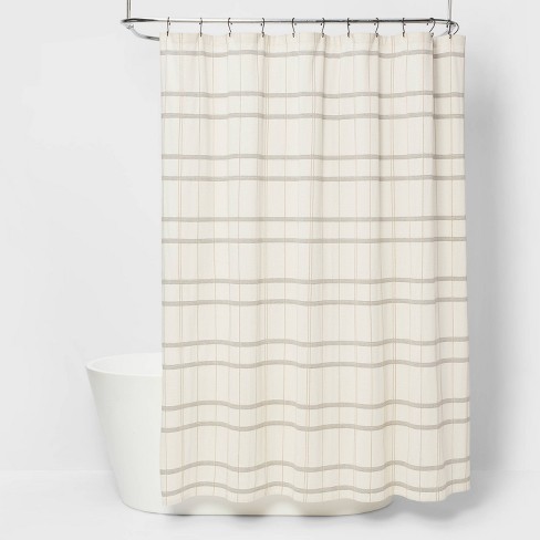 Woven Modern Plaid Shower Curtain Ivory - Threshold™ : Target