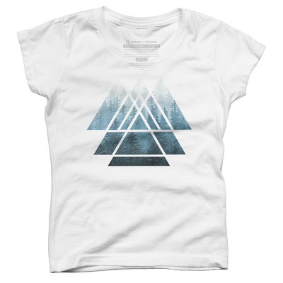 Girl's Design By Humans Misty Forest Sacred Geometry By Maryedenoa T-Shirt