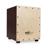 Pyle Stringed Jam Cajon Percussion Box - Compact & Portable, Adjustable Guitar Strings - Natural Wood Finish - 2 of 4