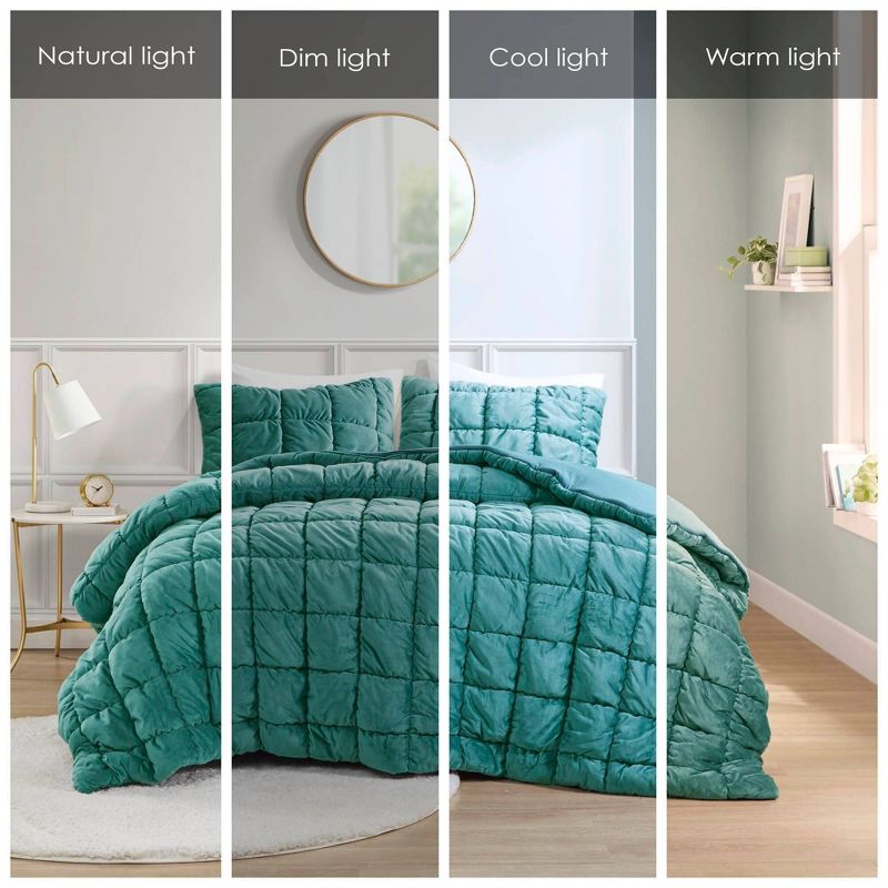 Intelligent Design Velvet Dream Puff Ultra Soft Weave Comforter Set, 4 of 12