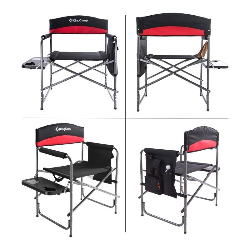 KingCamp Compact Camping Folding Chair with Side Table and Storage Pocket, 3 of 9