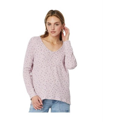 Lucky Brand Womens Floral Print Basic T-Shirt, Pink, Large