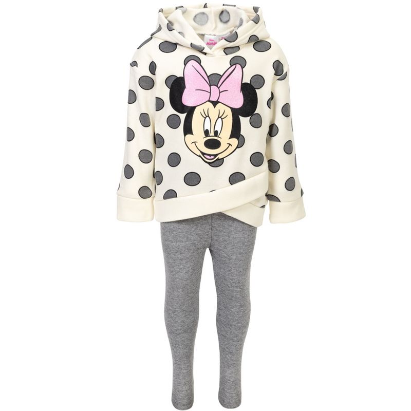 Disney Minnie Mouse Mickey Mouse Fleece Hoodie and Leggings Outfit Set Infant to Big Kid, 2 of 10