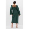 Women's Plus Size Adelina Long Sleeve Dress - forest | CITY CHIC - 3 of 4