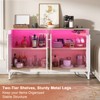 Aheaplus Storage Buffet Cabinet with Adjustable Shelves, Coffee Bar with Charging Station, LED Light - 3 of 4