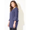 Catherines Women's Plus Size Black Label Grommet Ponte Tunic - 4 of 4