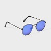 Men's Round Shiny Metal Geometric Sunglasses - Original Use™ Gunmetal - 2 of 2