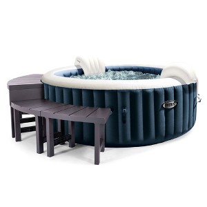 Intex 28429EP PureSpa Plus Portable Inflatable Hot Tub Bubble Jet Spa, 77 Inch x 28 Inch & 28514E Medium PureSpa Accessories Benches (2 Pack) - 1 of 4
