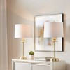 510 Design Set of 2 Clarity Glass Table Lamp (Includes LED Light Bulb) Gold: Cylinder Base, Off White Shade, 72" Cord - 2 of 4