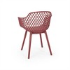SKRAN Set of 2 Outdoor Dining Chair Set, Plastic Mixed Diamond Grid Chairs for Patio, Balcony, Garden - 4 of 4