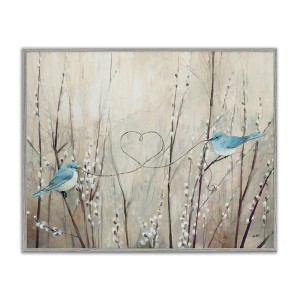 Stupell Industries Love Birds with Heart Shape Black Framed Giclee Art - 1 of 4