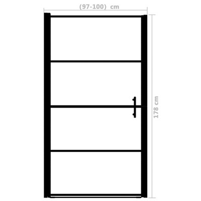 Black Frosted Tempered Glass Shower Door with Aluminum Frame