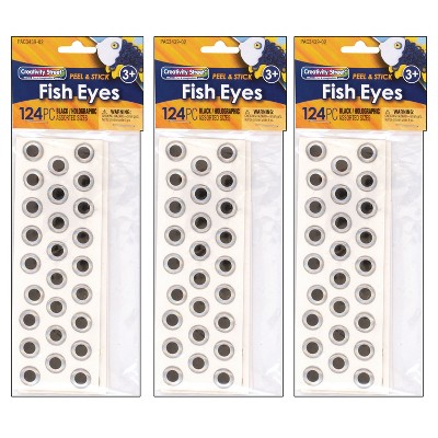 Creativity Street Fish Eyes, Holographic, Assorted Sizes, 124 Per Pack, 3 Packs