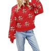 Women's Ugly Funny Christmas Sweaters Long Sleeve Knit Pullover Sweater Cute Reindeer Print Sweatshirt Tops - 2 of 4