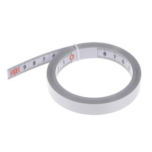 Unique Bargains Nylon-Coated Steel Metric Scale Right to Left Read Adhesive Tape Measure White - 1 of 4