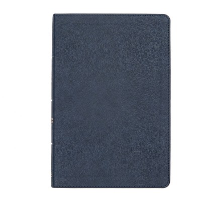CSB Large Print Thinline Bible, Navy Leathertouch - by  Csb Bibles by Holman (Leather Bound)