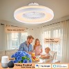 HUMHOLD 24" Bladeless Ceiling Fan with RGB Light Remote, Smart LED Ceiling Fans with Voice/App Control, Modern Low Profile Lighted Ceiling Fan, White - 3 of 4