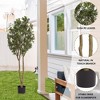 SKRAN Outdoor Artificial Tree,Simulated Green Plant Pot,Plastic Artificial Plant Tree Bonsai,Fake Tree for Outdoor Indoor Living Room Home Decoration. - 4 of 4