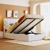 Upholstered Platform Bed with Hydraulic Storage, Modern Frame Bed with Linen Headboard for Bedroom-Baofuwish - 2 of 4