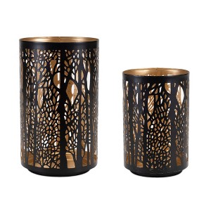 Forest Trees Punched Metal Candle Holder (Set of 2) - 1 of 4