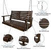 Fortune Candy 2-Person Wooden Porch Swing, Ergonomic Design, Weather-Resistant, Includes Hanging Chains for Patio, Garden, or Yard - 2 of 4