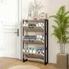 ZHUTA Industrial Shoe Cabinet with 3 Flip Drawers, Freestanding Shoe Storage Cabinet for 15 Pairs, Narrow Slim Shoe Rack for Entryway, Hallway - 2 of 4