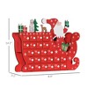 Aghana Digitals Santa Sleigh Wooden Advent Calendar, 24 Drawer Countdown, Reusable Red Holiday - 2 of 4