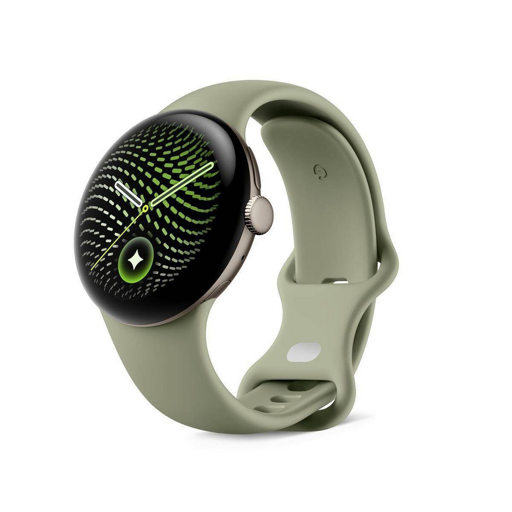 Google Pixel Watch 5 Wi-Fi 41mm Smartwatch with Health and Fitness Tracking and Gemini - Pyrite Aluminum, Olive Active Band