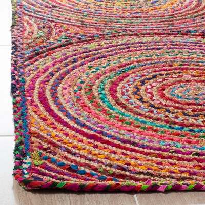 Handwoven Red Geometric Cotton Runner Rug