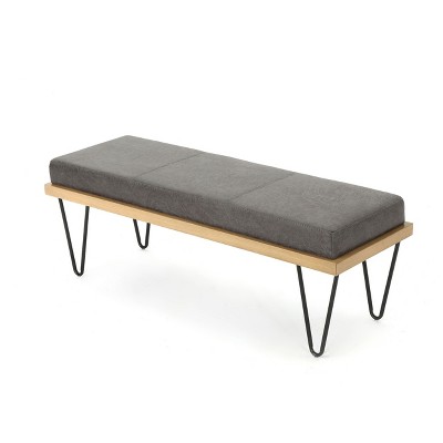 NicBex Modern 47.25" Bedroom Bench Accent Stools with Cushioned Top and Hairpin Legs for Bedroom and Entryway