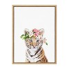 Kate & Laurel All Things Decor 18"x24" Sylvie Flower Crown Tiger Cub Framed Wall Art by Amy Peterson Art Studio - 2 of 4