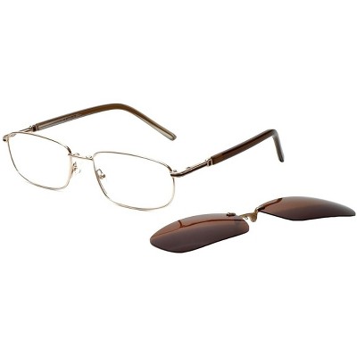 Calabria Magnetic Clip On #882 Mens Rectangle Polarized Sunglasses